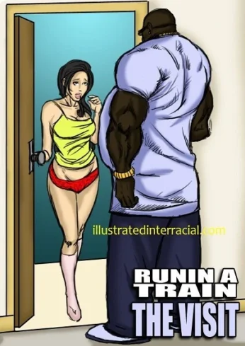 Runin A Train Visit- illustrated interracial