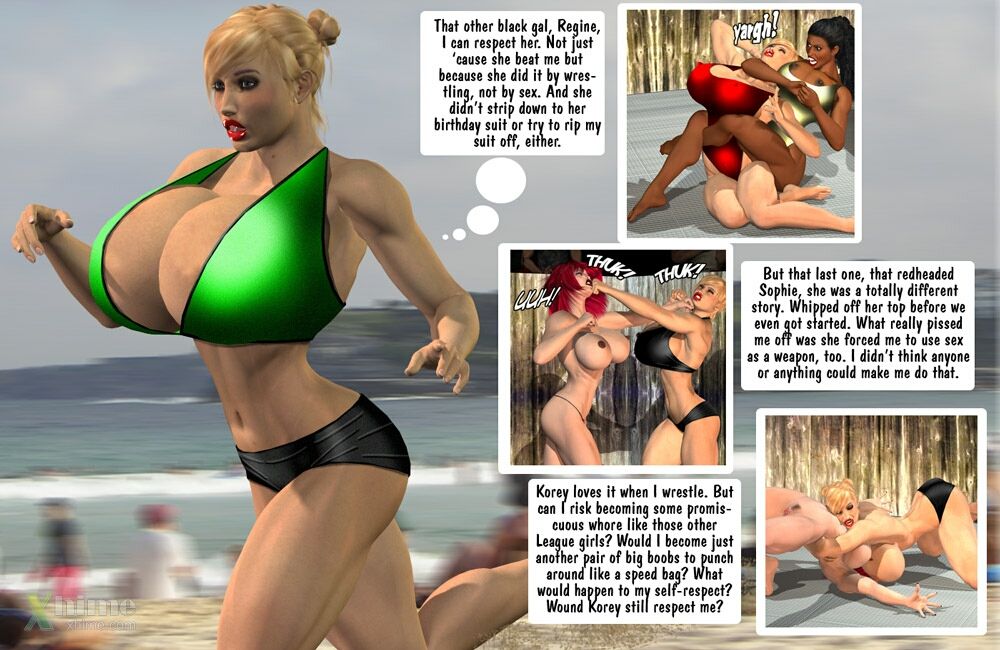 Sex Big Tit Catfight Cartoons - Megan & Denise- Catfight at Beach - Porn Cartoon Comics