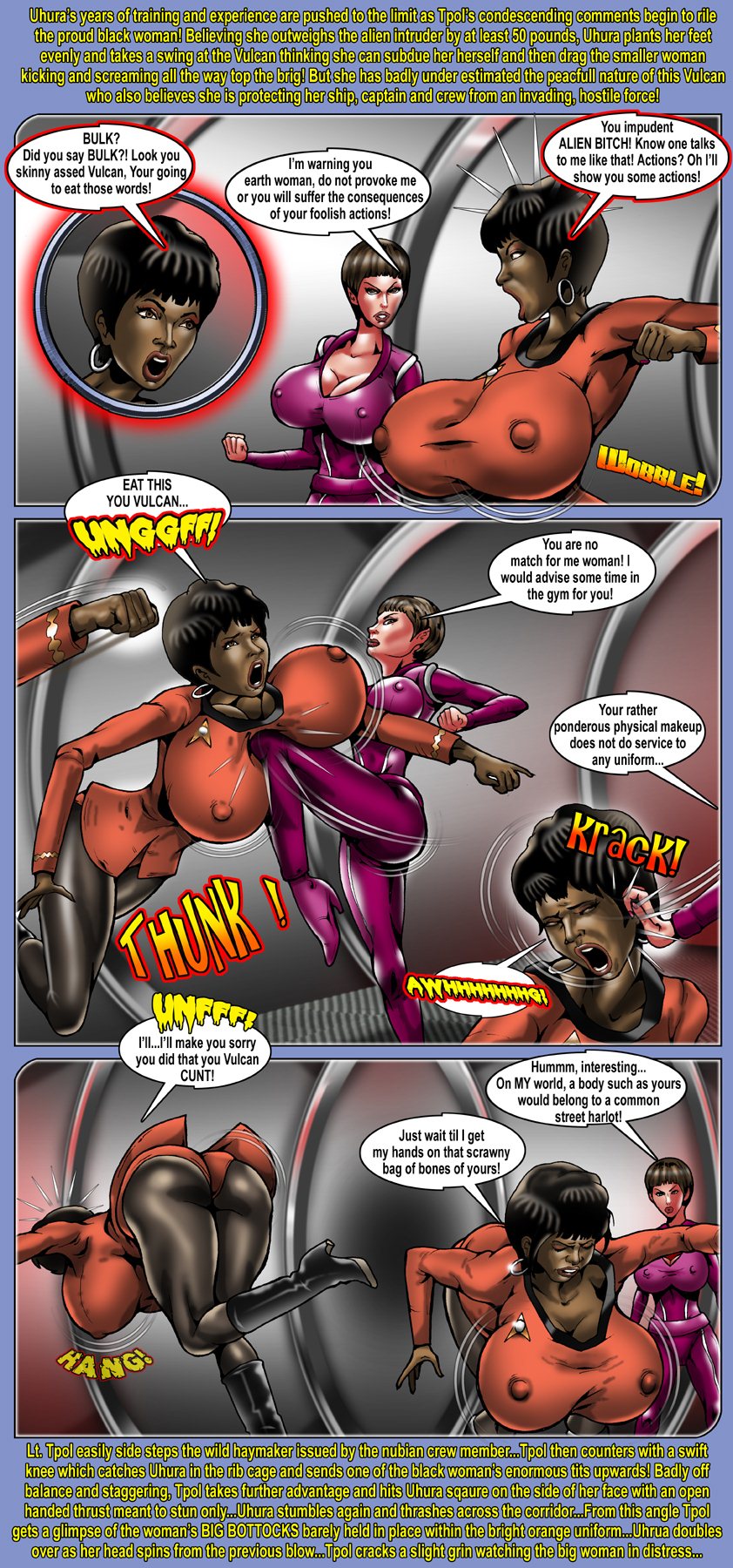 Star Trek Lesbian Comics - StarTrek Catfight Rift In Time Smudge - Porn Cartoon Comics