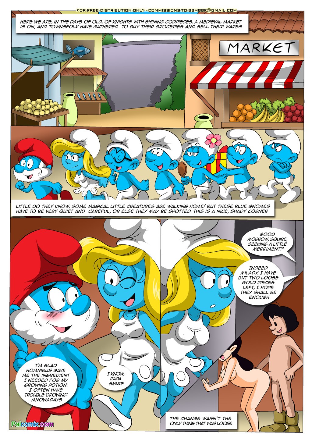 Blue Light District-The Smurfs - Porn Cartoon Comics