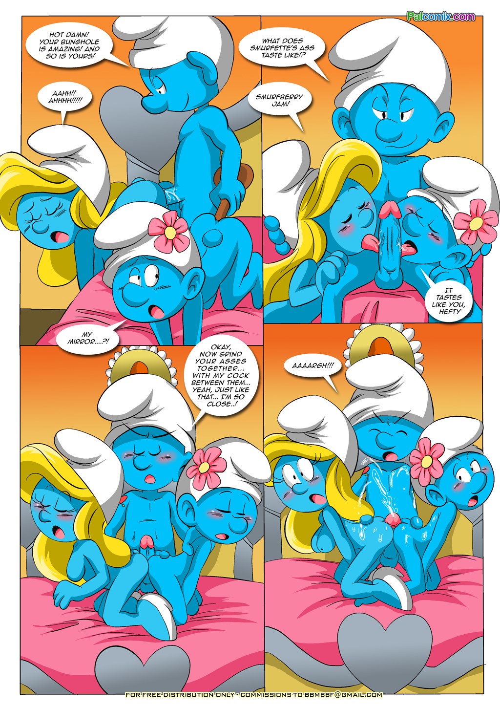 Smurf Porn Captions - Blue Light District-The Smurfs - Porn Cartoon Comics