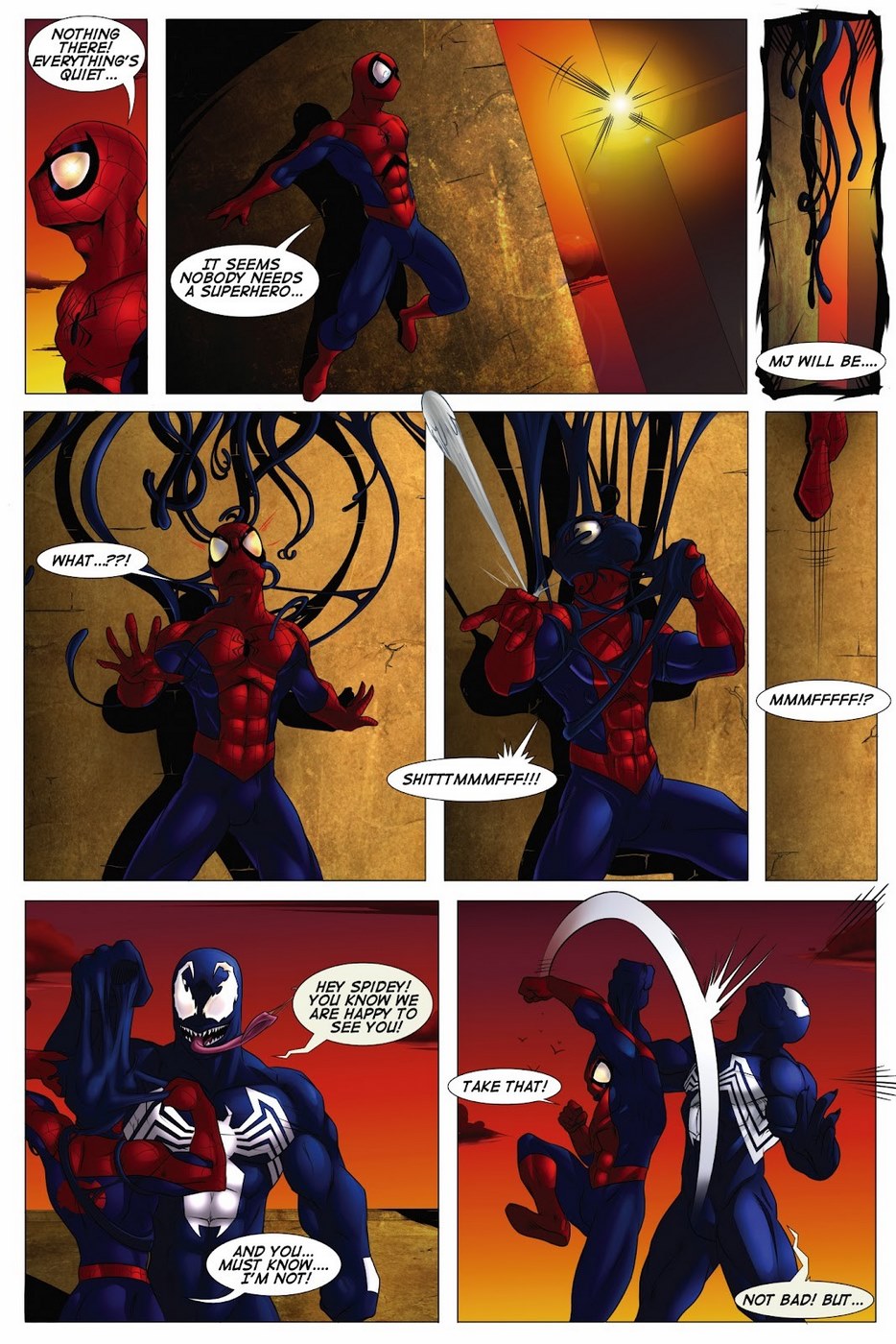 Gay venom and spider man porn comics hd
