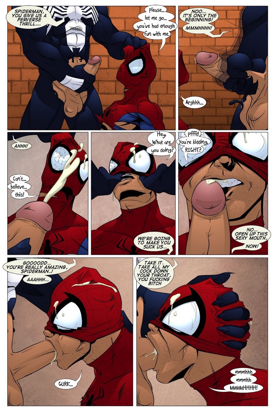 Gay spiderman and venom comic porn
