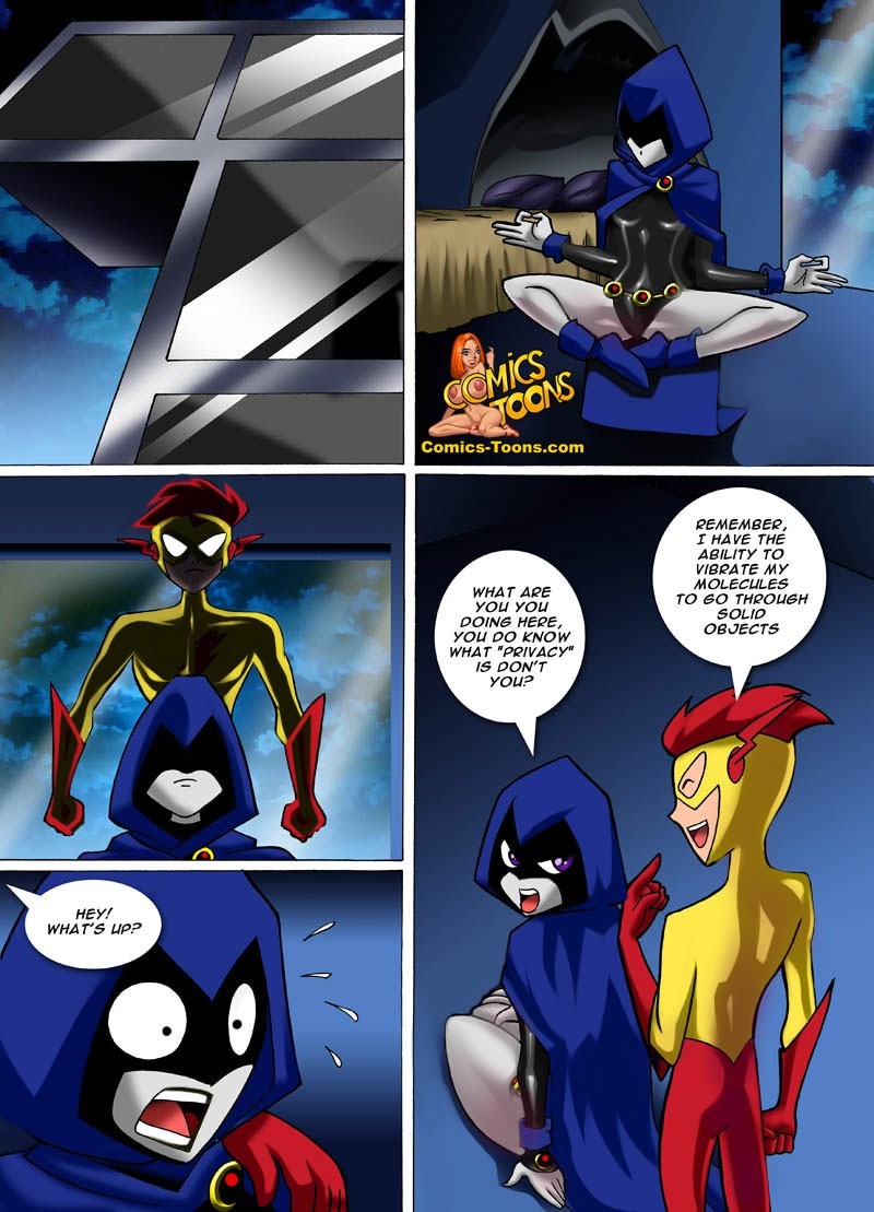 Flash Cartoon Naked - Teen Titans Comic - Raven vs Flash - Porn Cartoon Comics