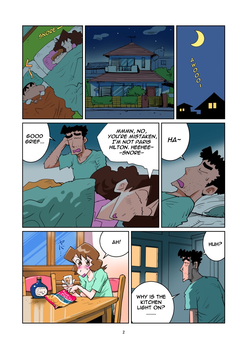 Shinchan Mom Pron - Freeloading is Difficult - Porn Cartoon Comics
