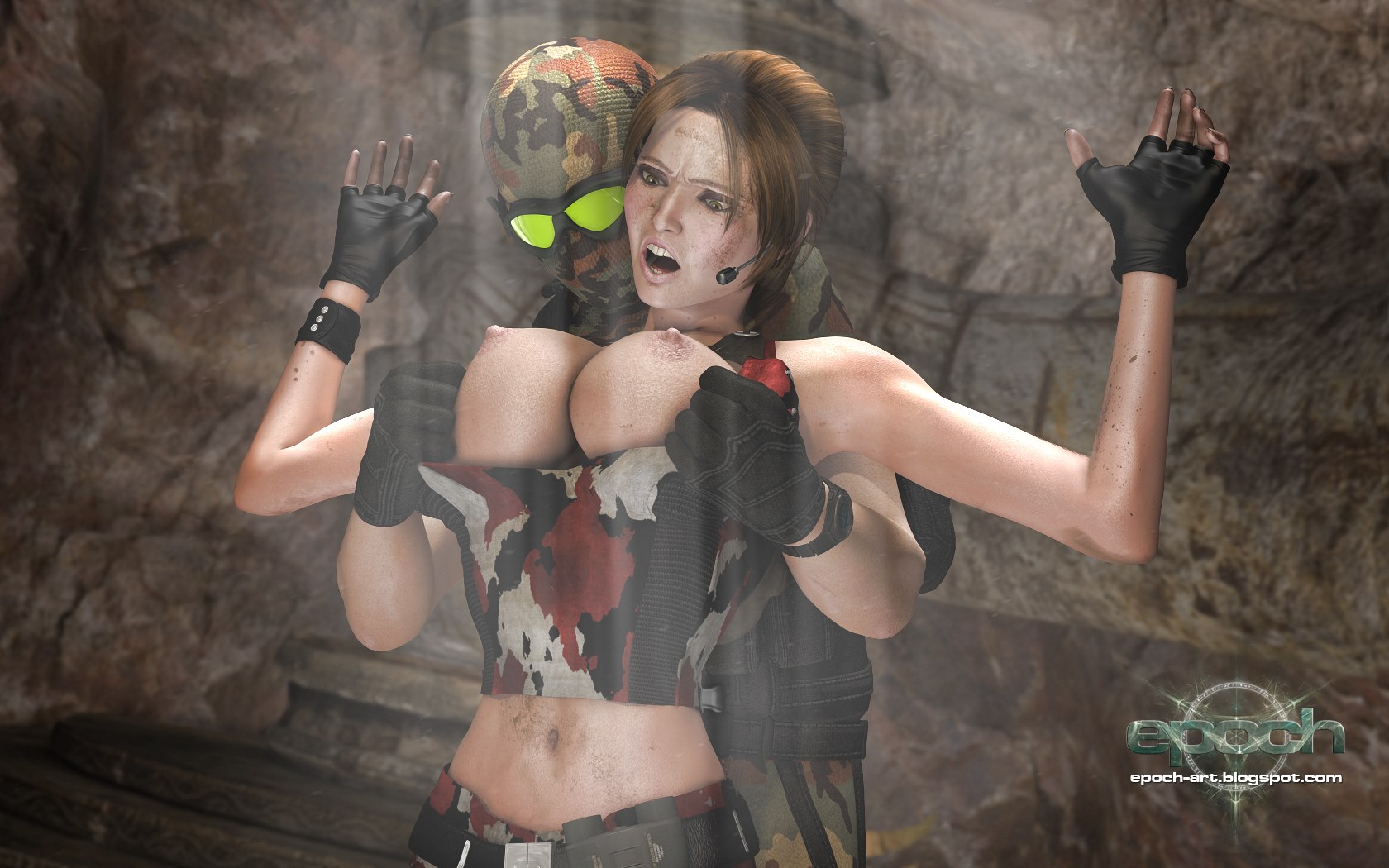 Clara Ravens vs. Mercenaries - Lara Croft 3D-XXX Game Porn