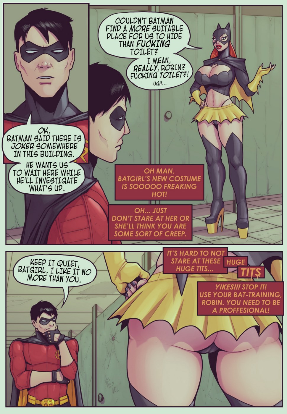 Ruined Gotham- Batgirl loves Robin - Porn Cartoon Comics