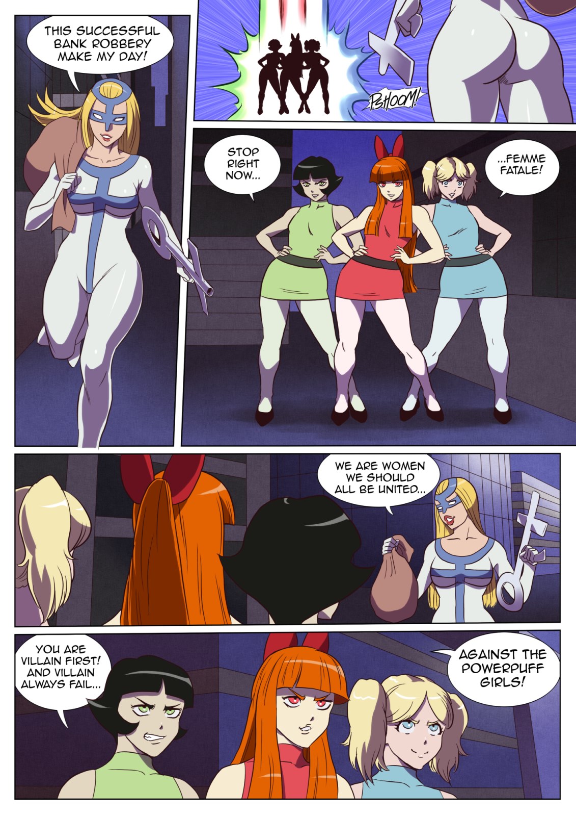 1131px x 1600px - Badass Powerpuff Girls vs Femme Fatale - Porn Cartoon Comics