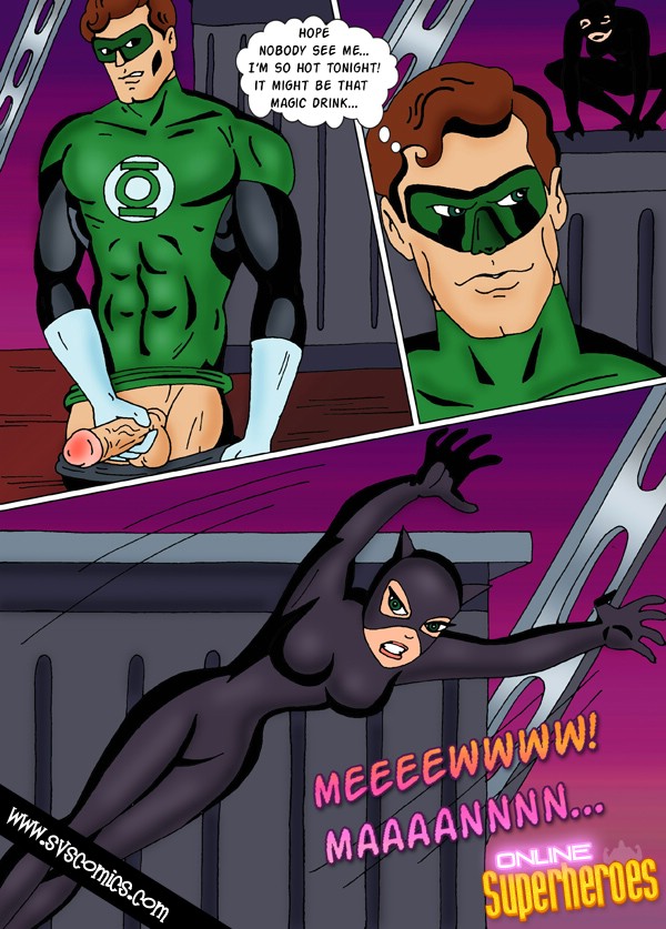 Catwoman VS Green Lantern Fuck- OLSH - Porn Cartoon Comics