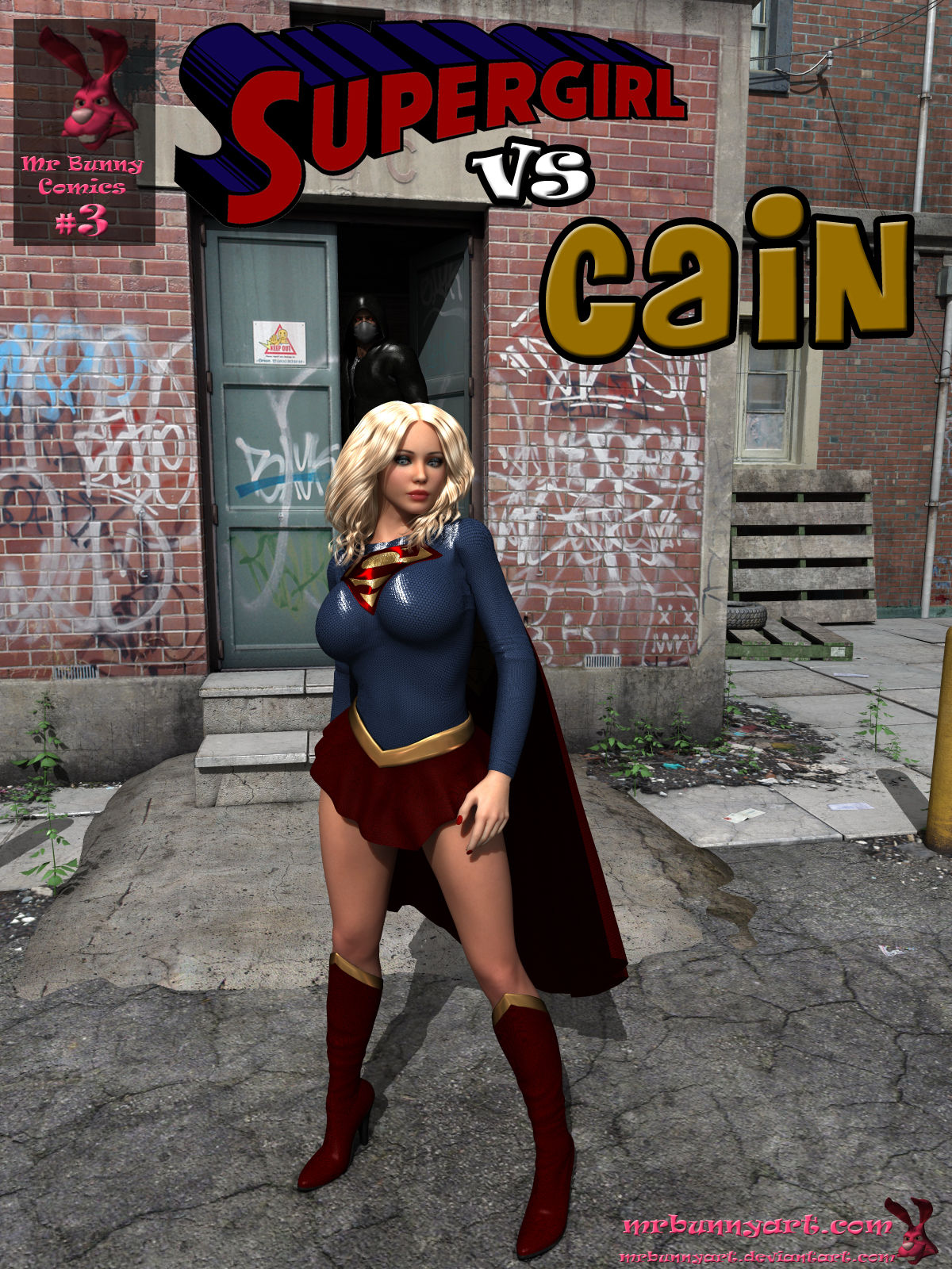 Supergirl vs Cain- MrBunnyArt - Porn Cartoon Comics