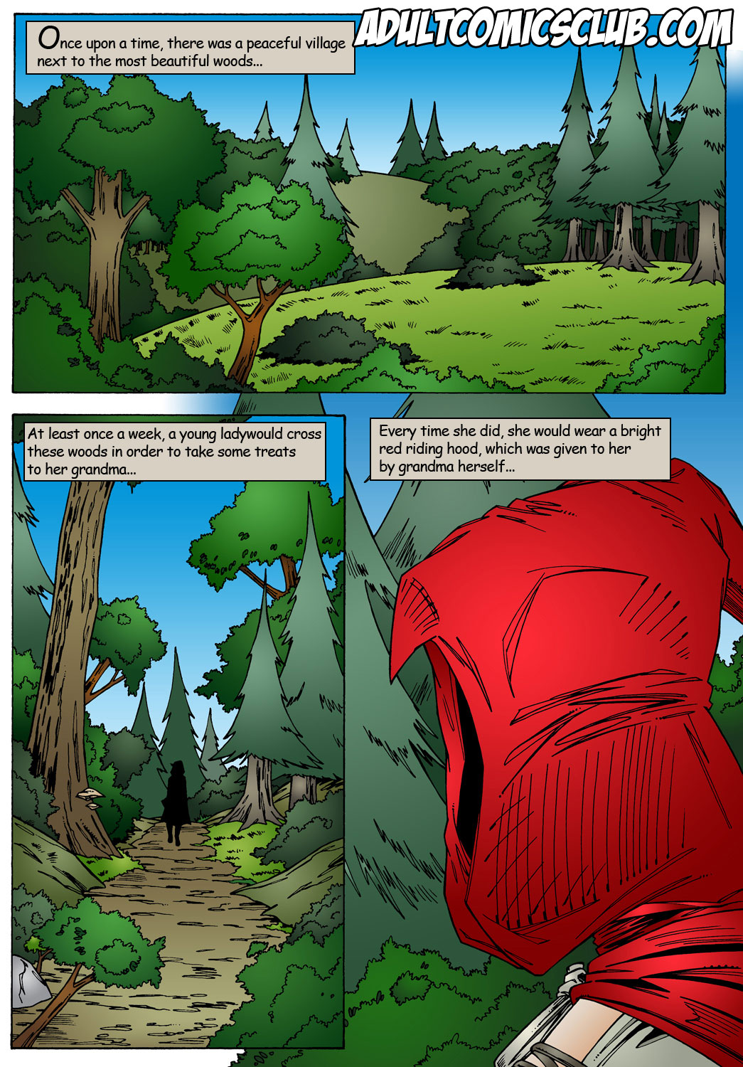 1045px x 1500px - Little Red Riding Hood- Hunter With Big Dick - Porn Cartoon Comics