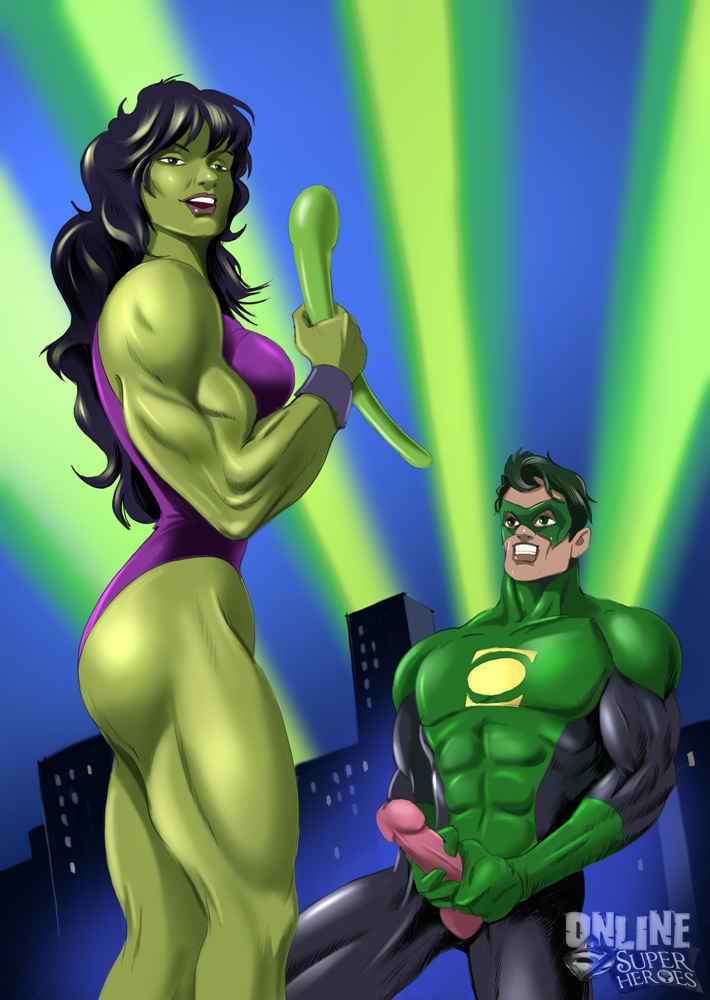Hulk Blowjob - She Hulk- Green Lantern- Green Meeting - Porn Cartoon Comics