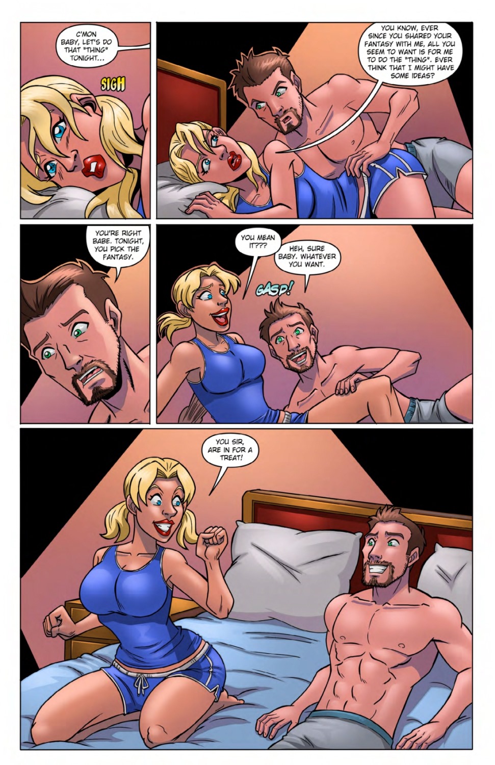 Pillow Talk 01 - Muscle Fan - Porn Cartoon Comics