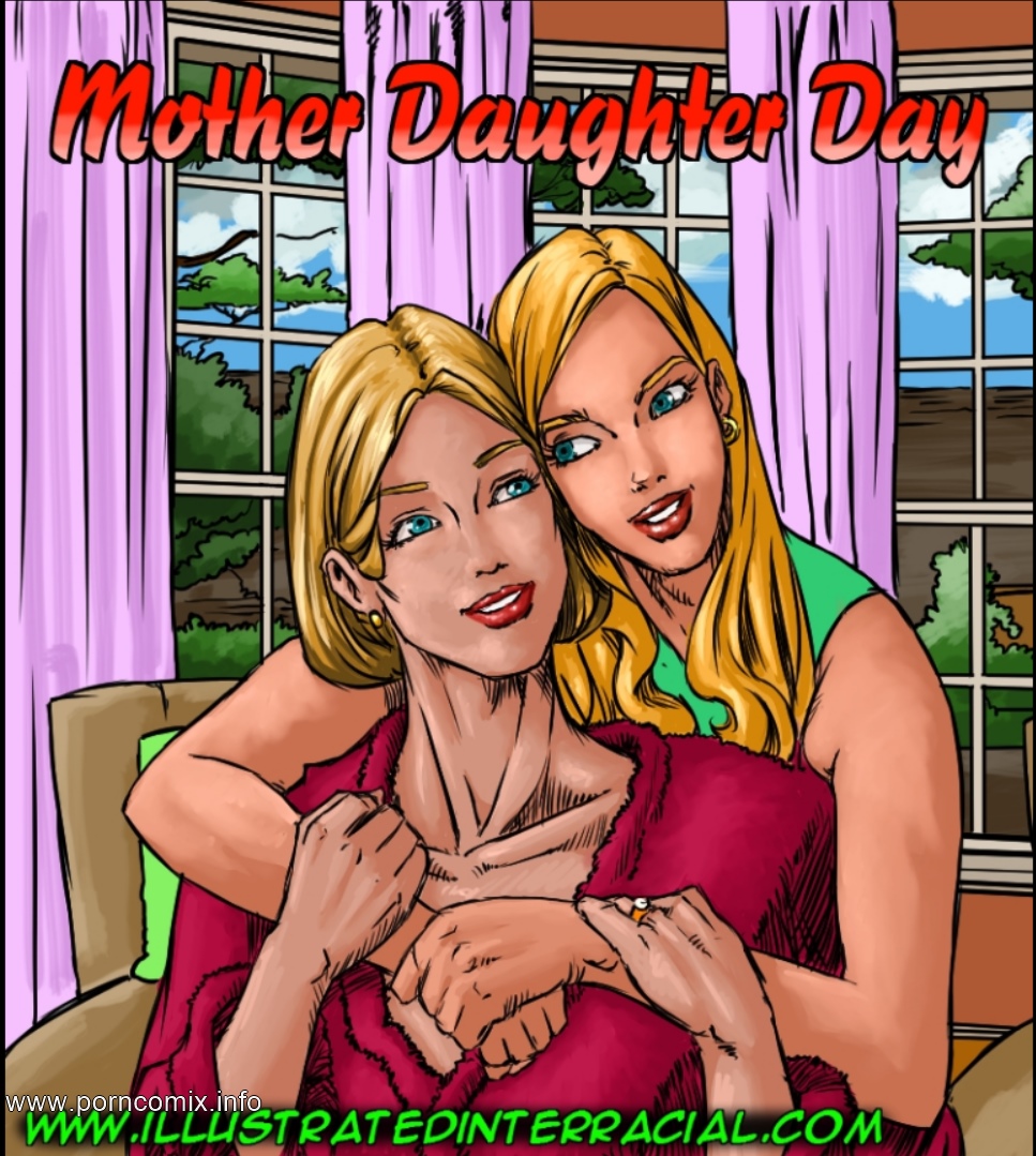 Mother Daughter Day - illustrated interracial photo