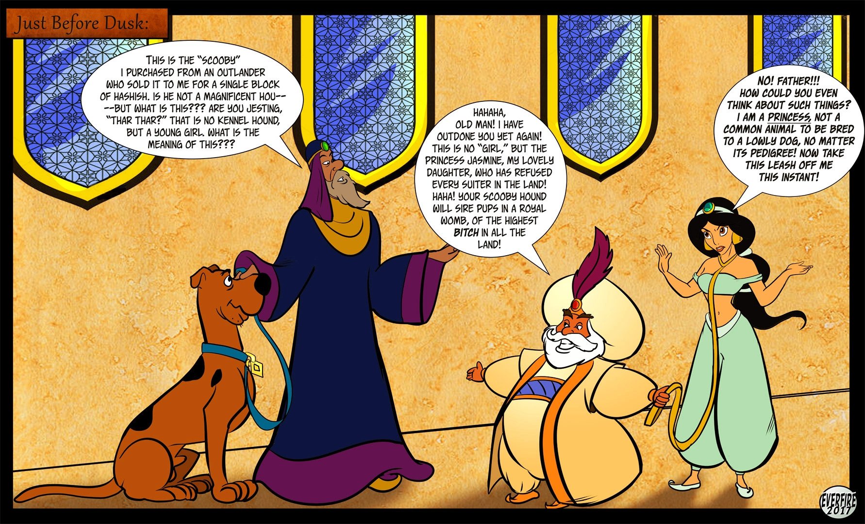 Cartoon Porn Aladdin And The Tiger - Princess Jasmine Breeding with Scooby Doo- Everfire - Porn Cartoon Comics