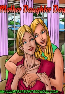 Mother Daughter Day - illustrated interracial