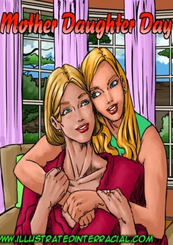 Mother Daughter Day – illustrated interracial