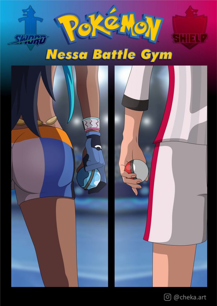 nessa battle gym cheka art pokémon porn cartoon comics