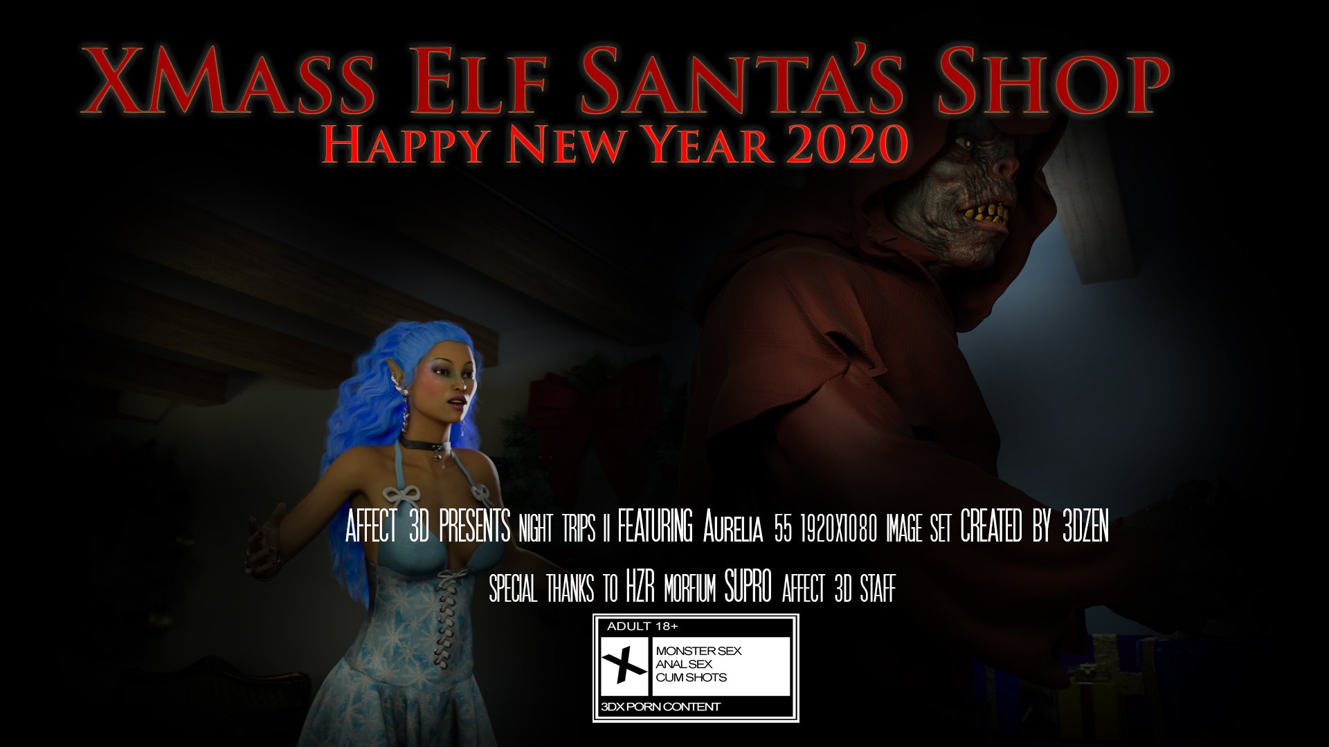 Elf Monster Cumshots - 3DZen - Elf Santa's Shop ~ - Monster Sex Comics