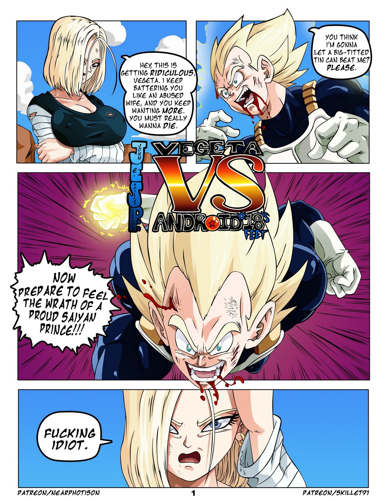Dbz Lesbian Foot Porn - Vegeta VS Android 18's Feet (Dragon Ball Z) - Porn Cartoon Comics