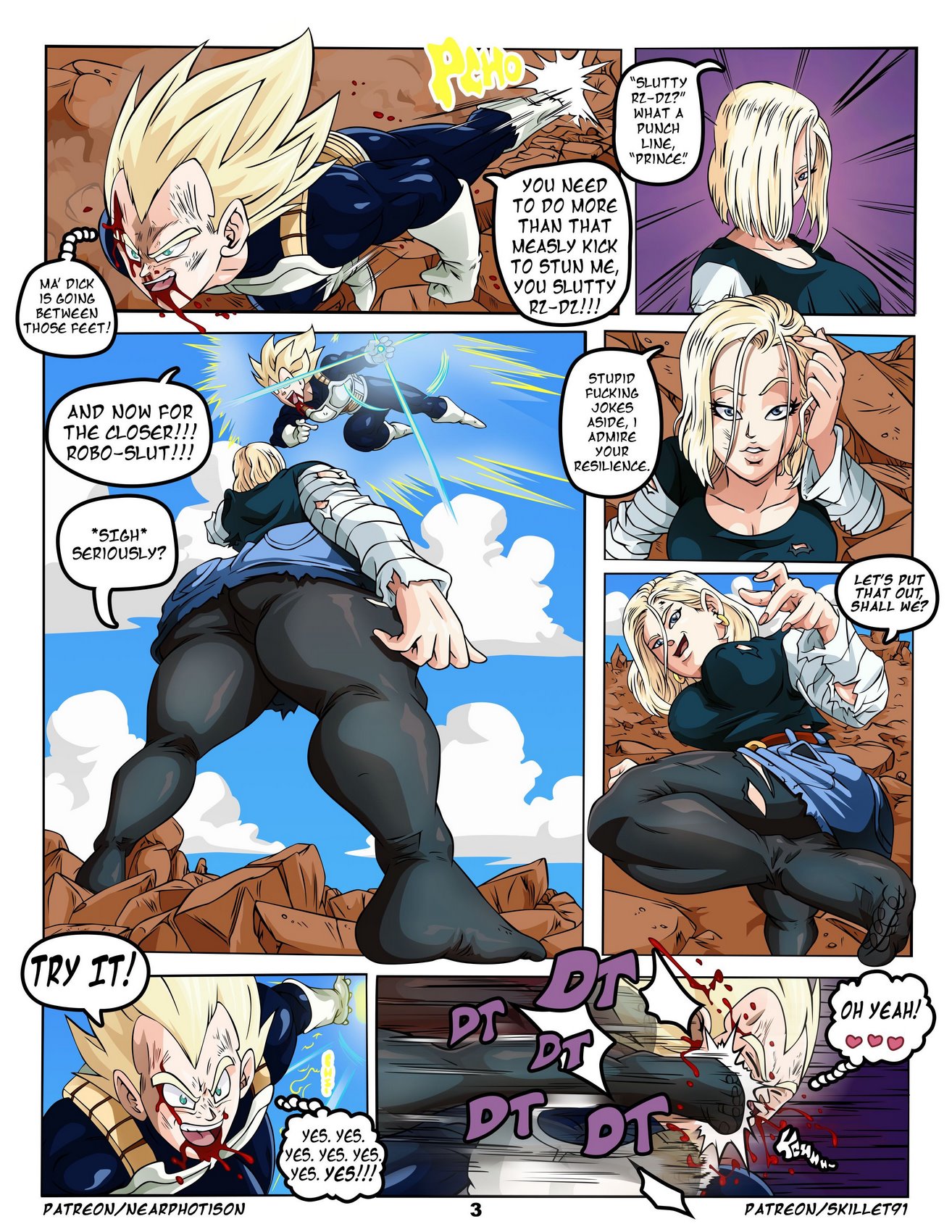 Vegeta VS Android 18's Feet (Dragon Ball Z) - Porn Cartoon Comics