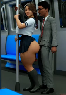 Yumi and Carlos on metro (14)