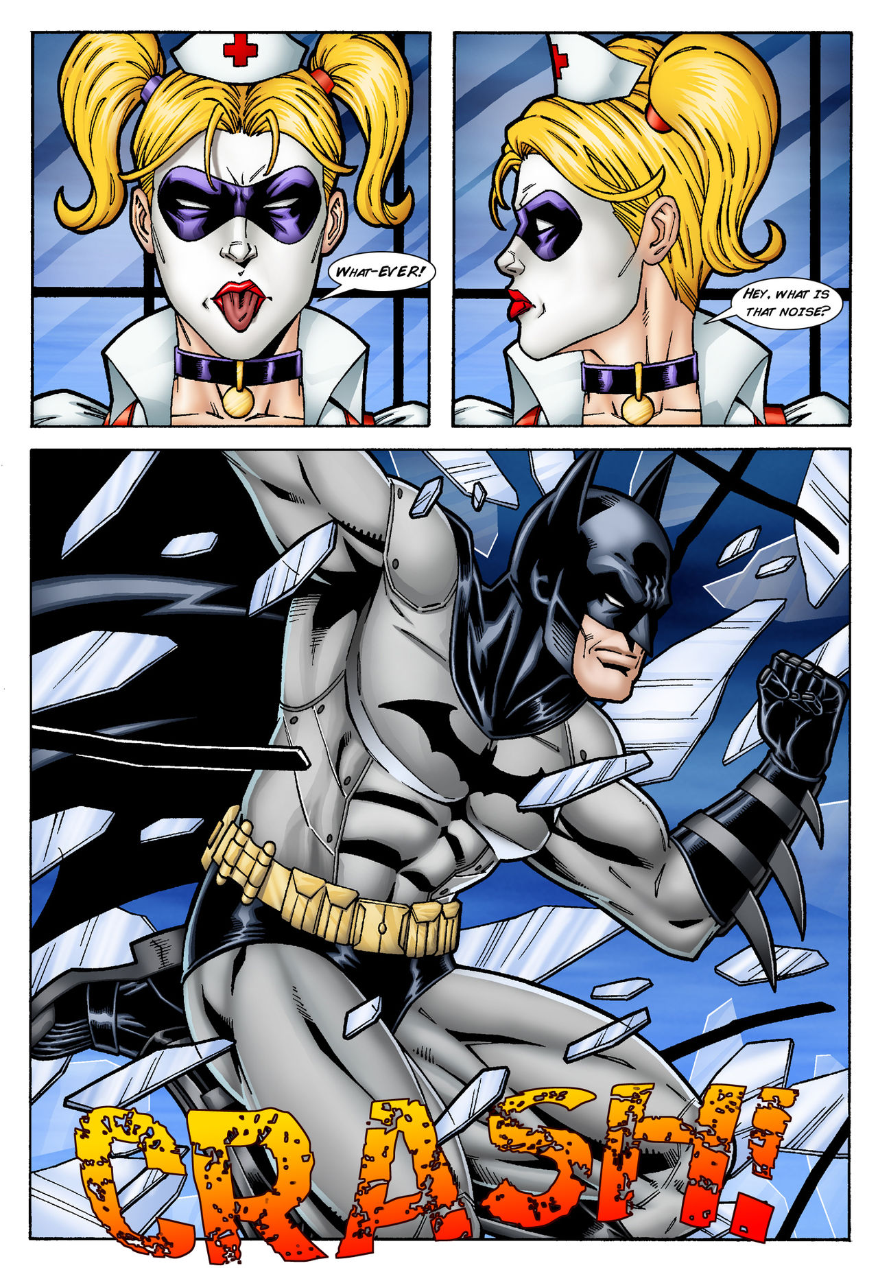 Harley Nightwing Sex - Batman and Nightwing discipline Harley Quinn - Porn Cartoon Comics