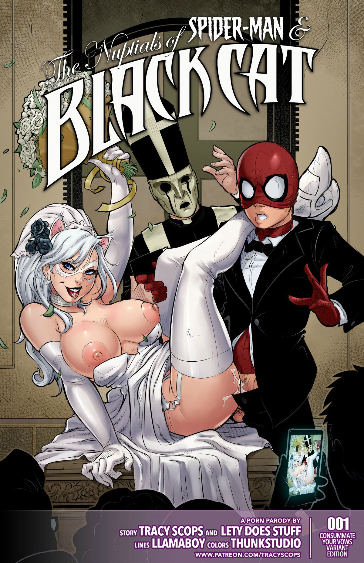 Black Cat Lesbian Porn - The Nuptials of Spider-Man & Black Cat- LLamaboy - Porn Cartoon Comics
