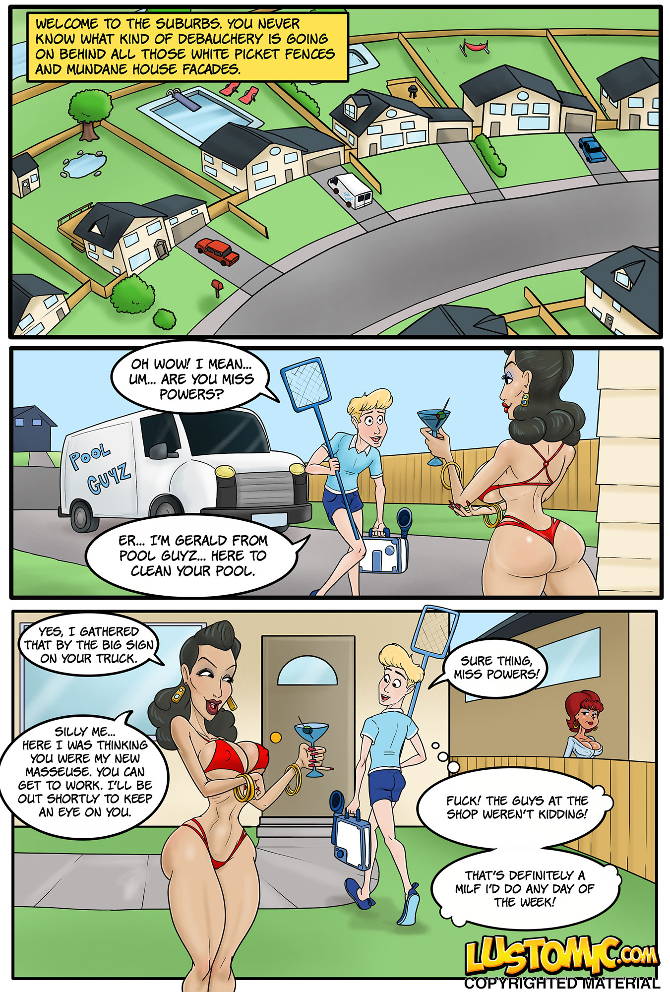 Boy Porn Comics - Pool Boy 1 â€“ Lustomic - Porn Cartoon Comics