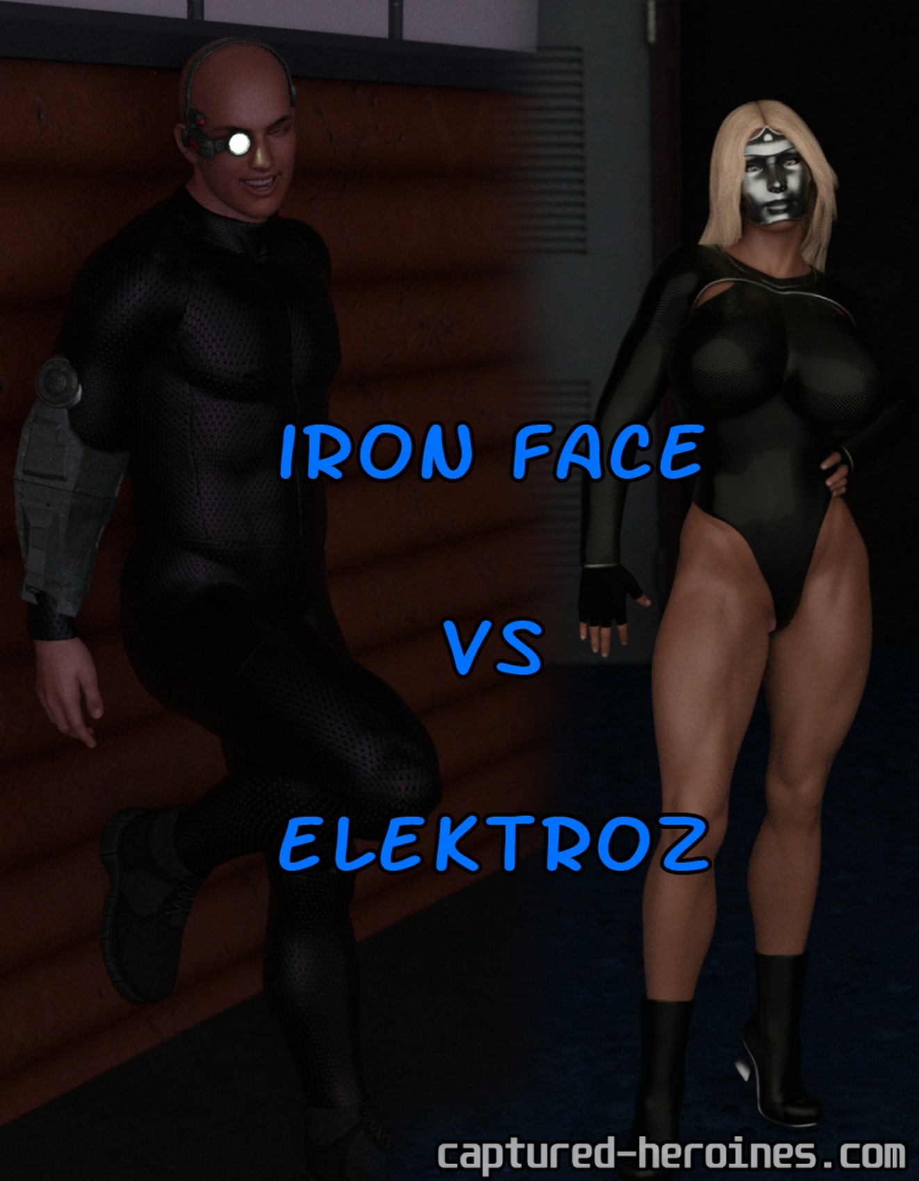 Iron Face vs Elektroz- Captured Heroines - Porn Cartoon Comics