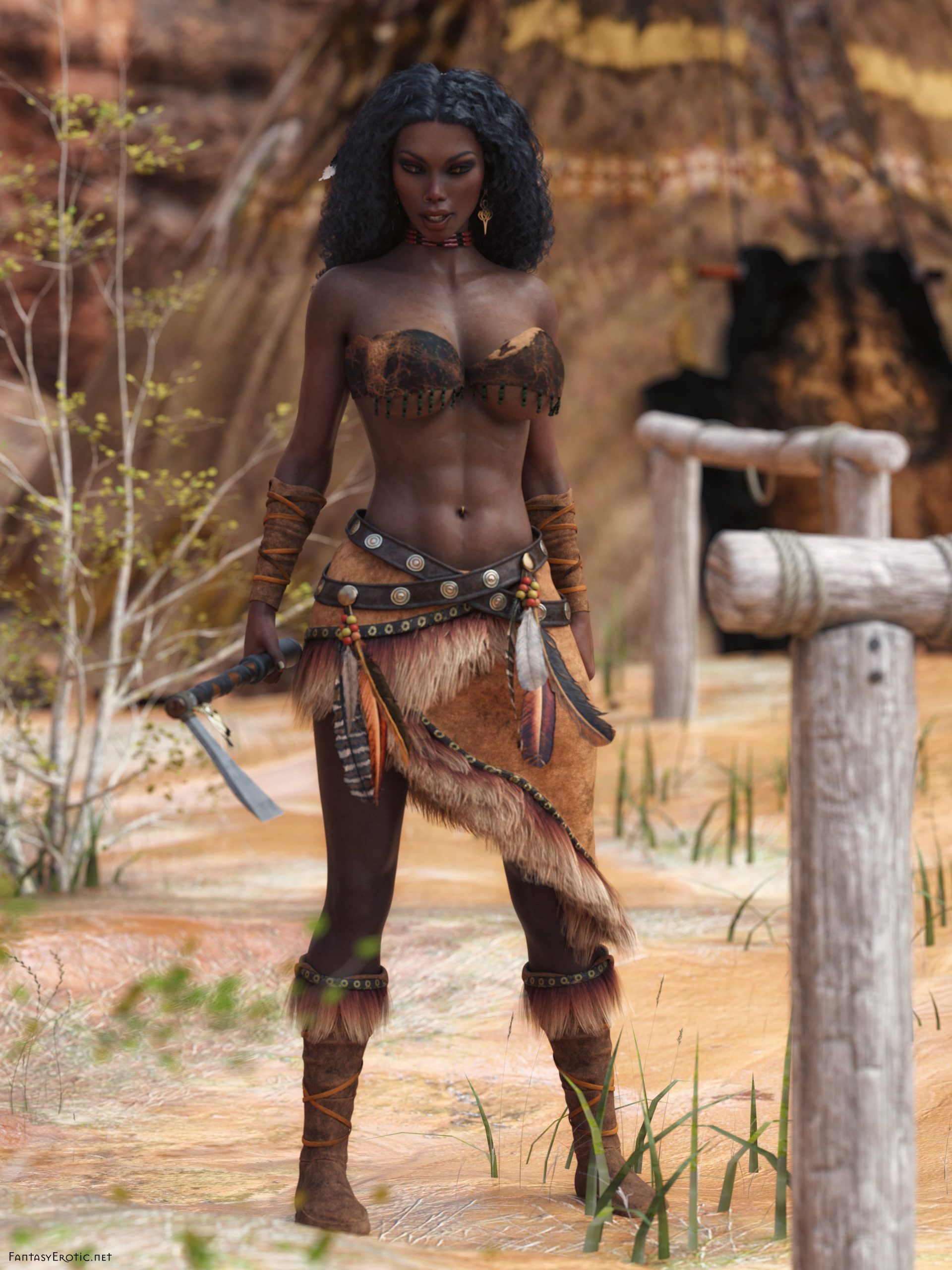 Sexual Fantasy Warrior - Native American Warrior Girl â€“ Dionysos - Porn Cartoon Comics