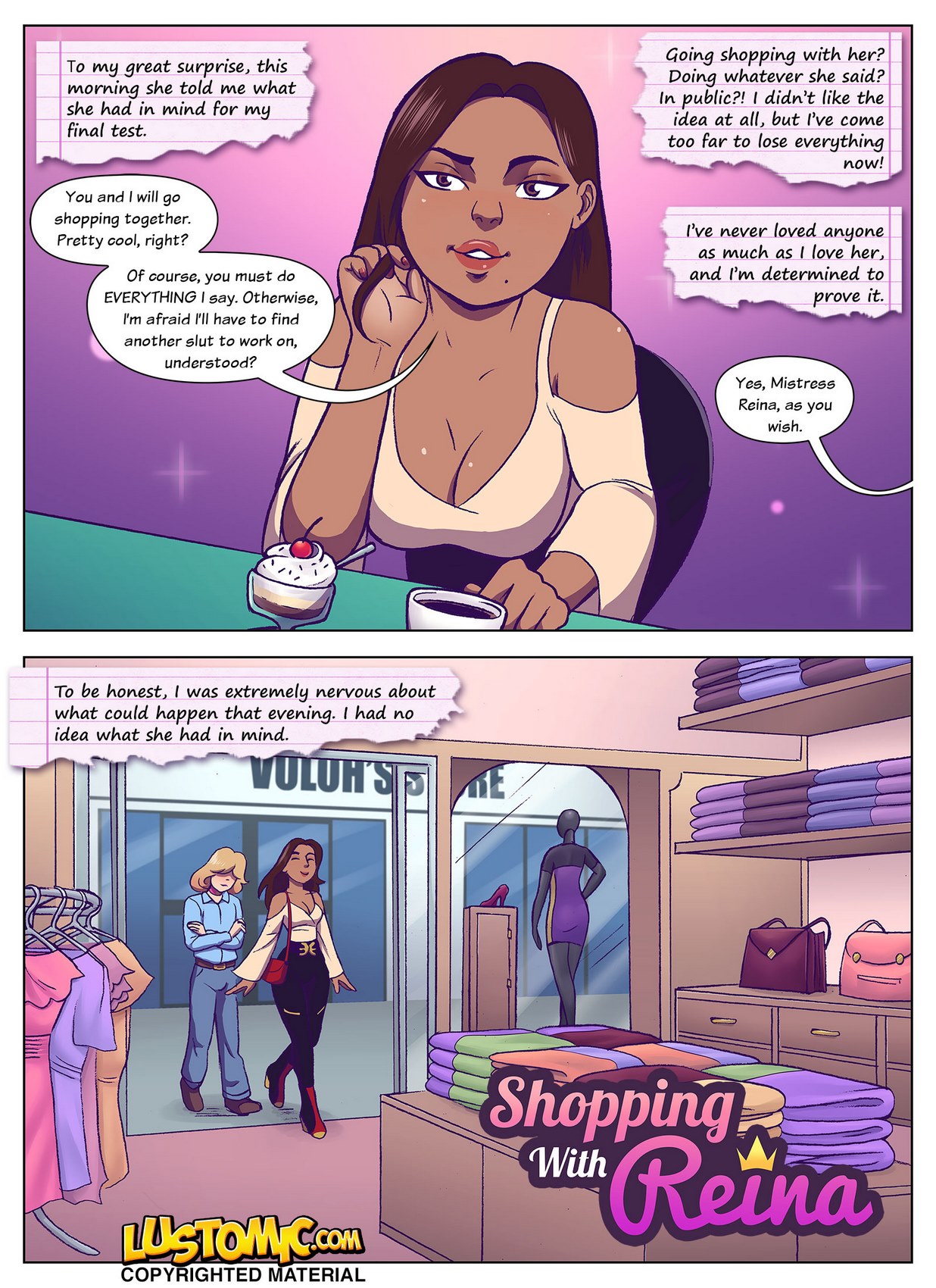 Shopping With Reina – Lustomic - Porn Cartoon Comics