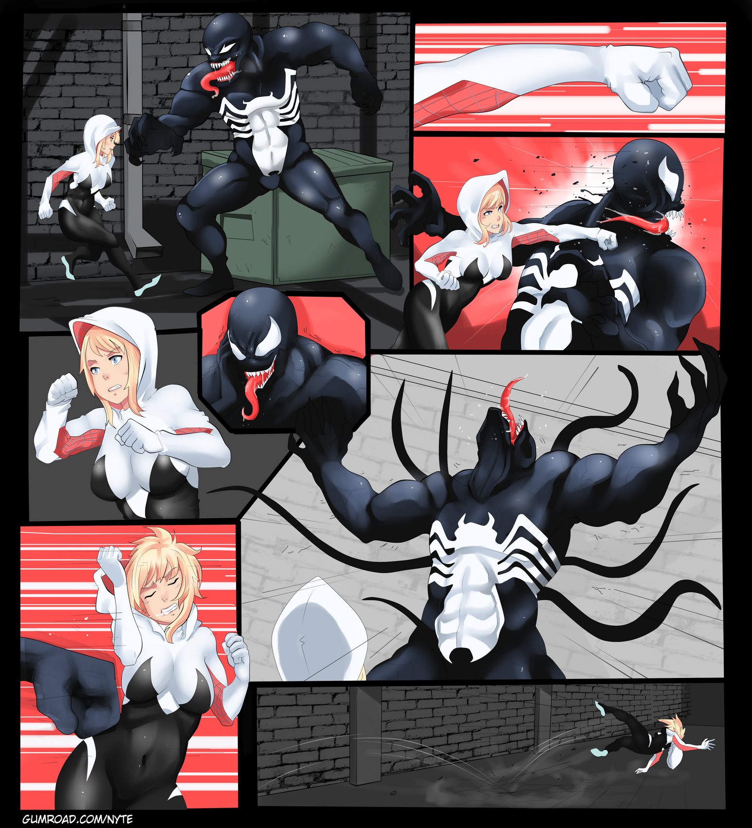 Venom Sex Porn - Spiderman- Gwen vs. Venom - Porn Cartoon Comics