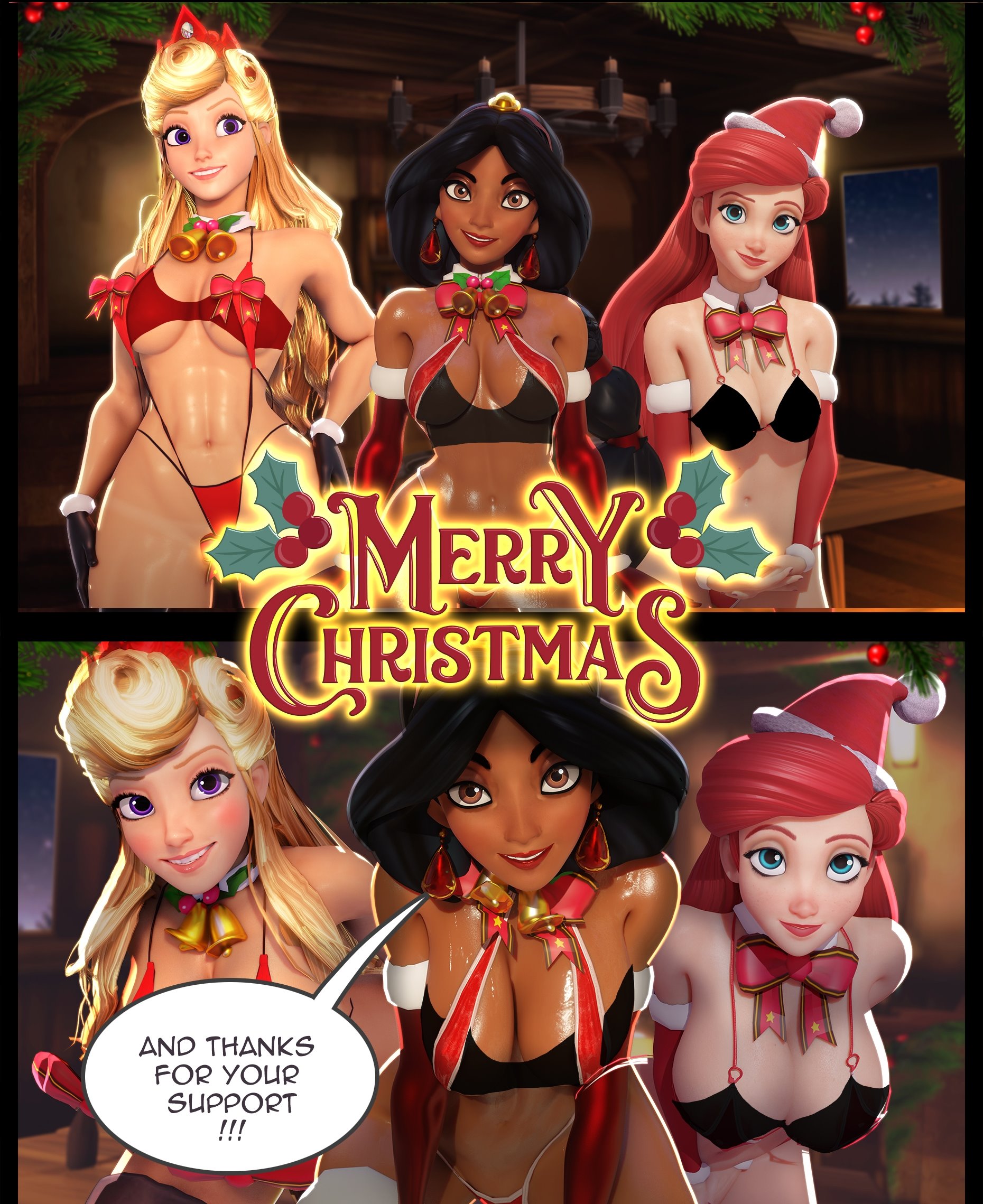 Christmas Shemale Cartoon - Merry Christmas- Crisisbeat (Princess Quest) - Porn Cartoon Comics