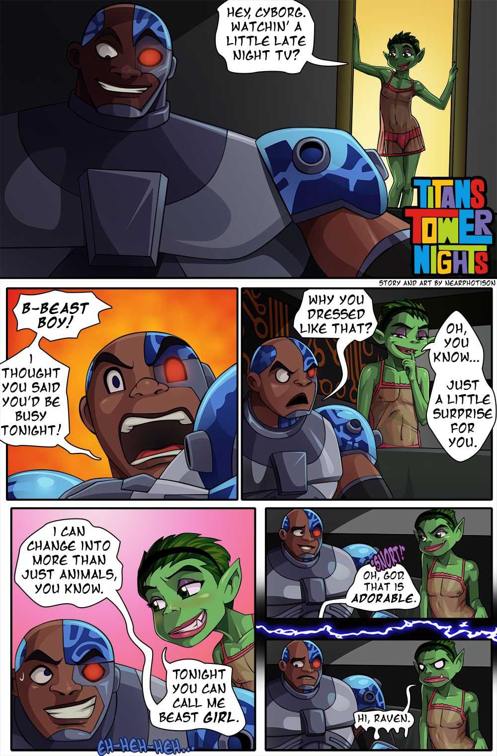 1000px x 1519px - Titans Tower Nights- Nearphotison (Teen Titans) - Porn Cartoon Comics