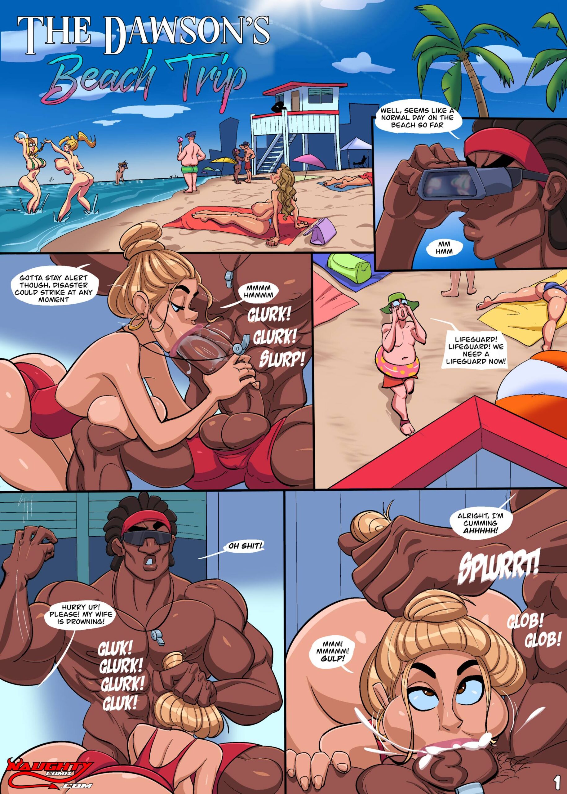 Beach porn cartoon