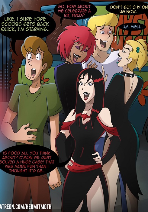 Shaggy and Fred party with the Hex girls [Hermit Moth]